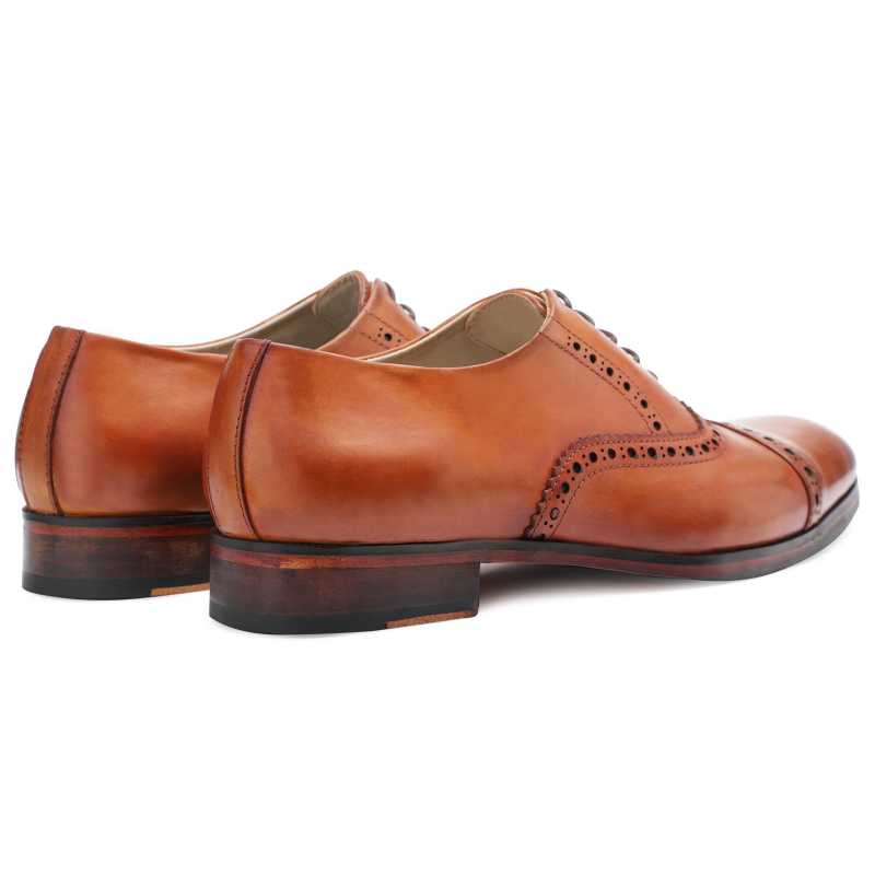 The Vienna Toecap Oxfords in Tan - Escaro Royale