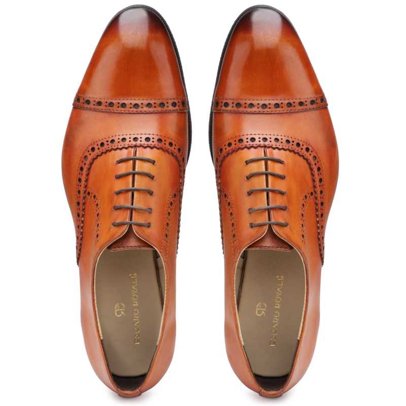 The Vienna Toecap Oxfords in Tan - Escaro Royale