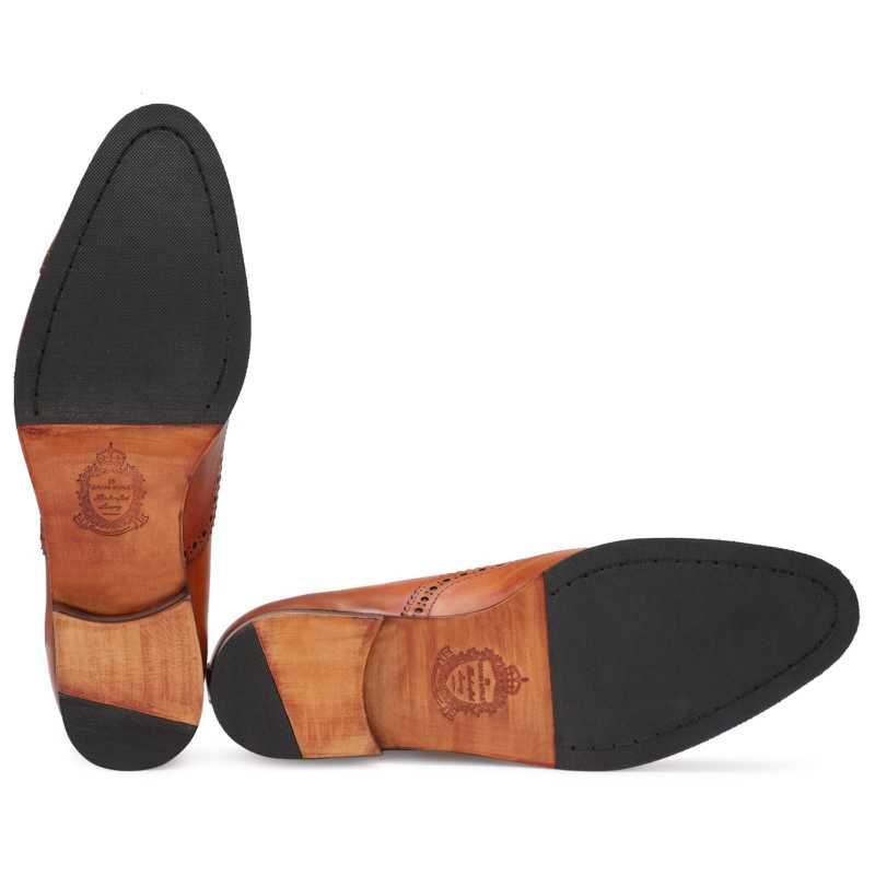 The Vienna Toecap Oxfords in Tan - Escaro Royale