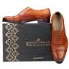 The Vienna Toecap Oxfords in Tan - Escaro Royale