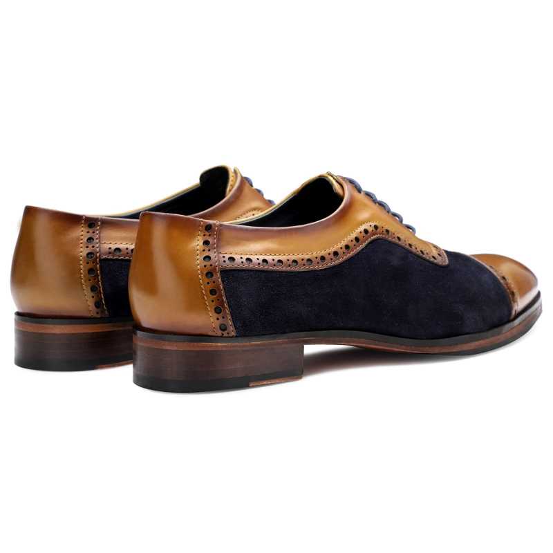The Budapest Oxfords in Tan Blue - Escaro Royale