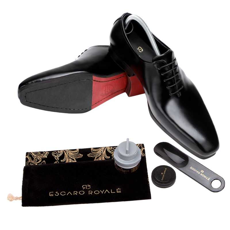 The Milan Wholecut Oxfords in Black - Escaro Royale