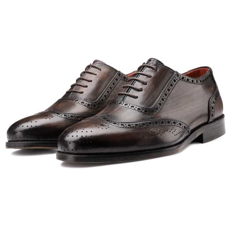 Don Vito Two-Tone Wingtip Brown Brogues - Escaro Royale