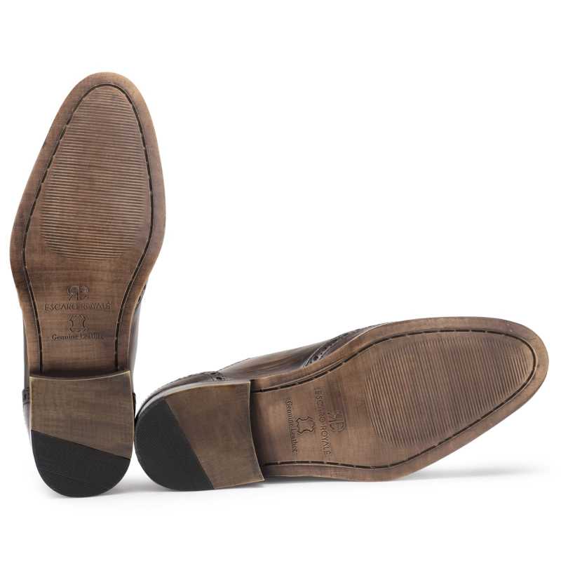 Don Vito Two-Tone Wingtip Brown Brogues - Escaro Royale