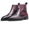 Orson Luxury Purple Zipper Boots - Escaro Royale