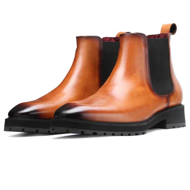 Okley Tan Luxury Chelsea Boots - Escaro Royale