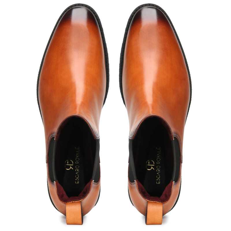 Okley Tan Luxury Chelsea Boots - Escaro Royale