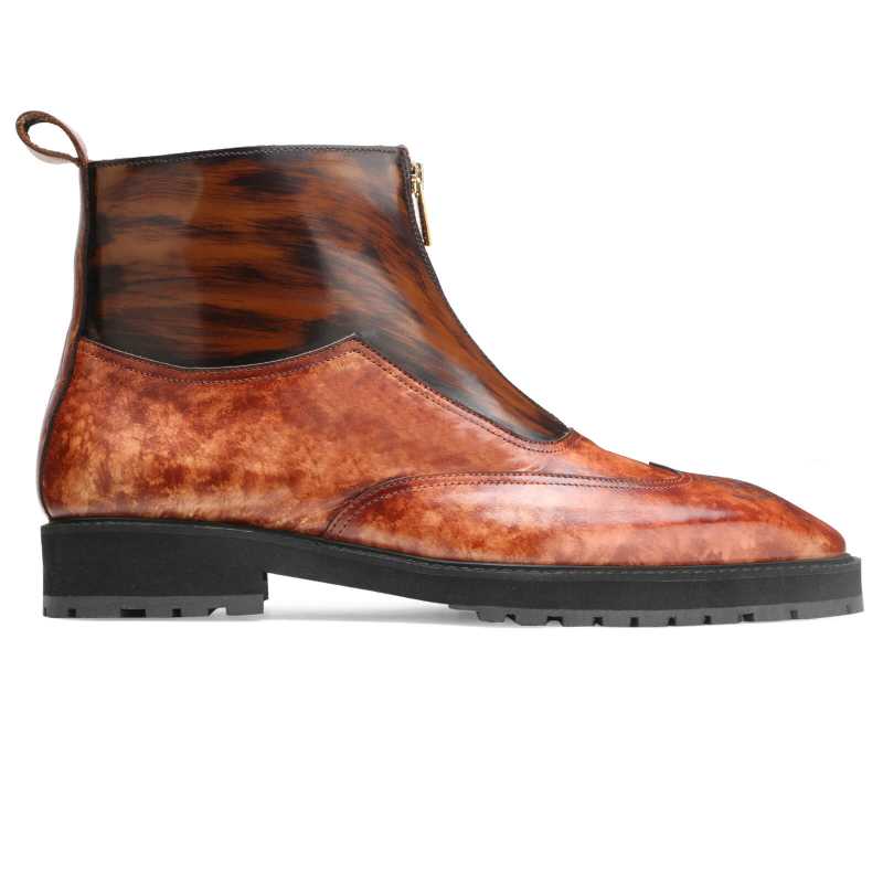 Onya Marble Texture Zipper Boots - Escaro Royale