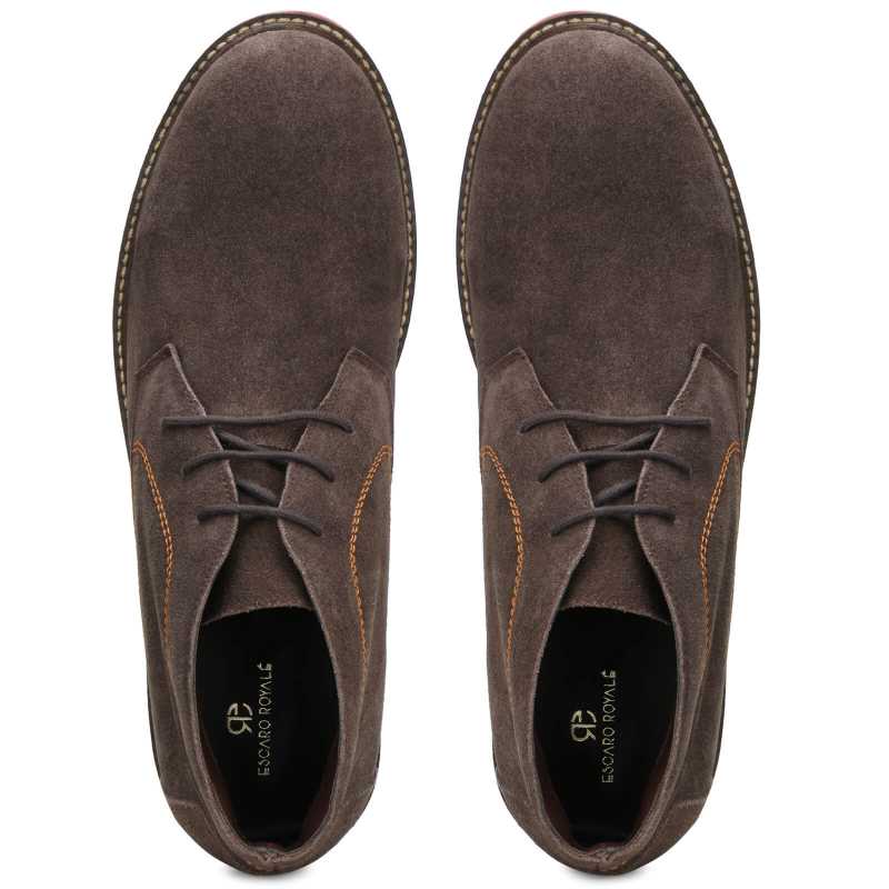 Comfortable Suede Chukka Boots in Brown - Escaro Royale