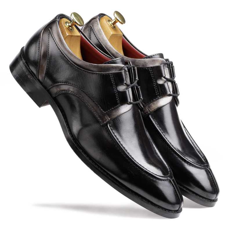 The Valentino Derby in Black-Gray - Escaro Royale