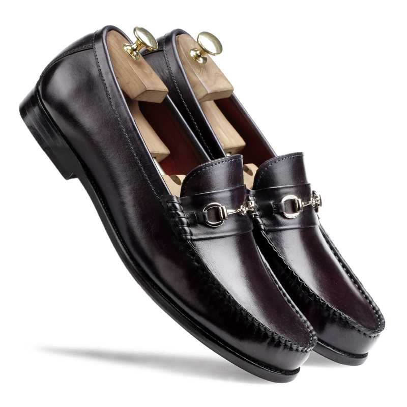 The Carlos Horsebit Loafer in Wine - Escaro Royale