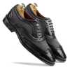 The London Wingtip Brogues in Black-Gray - Escaro Royale