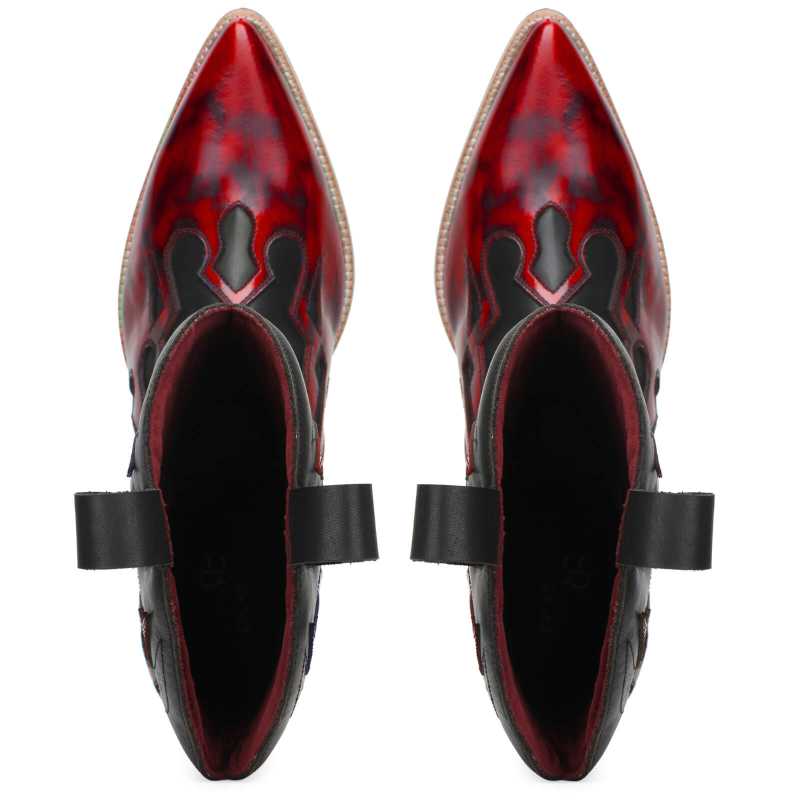 Olean Handpainted Flame Cowboy Boots - Escaro Royale