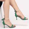 Elisa Pyramid Heel Pearl Ankle-Strap Green 1022 - Escaro Royale