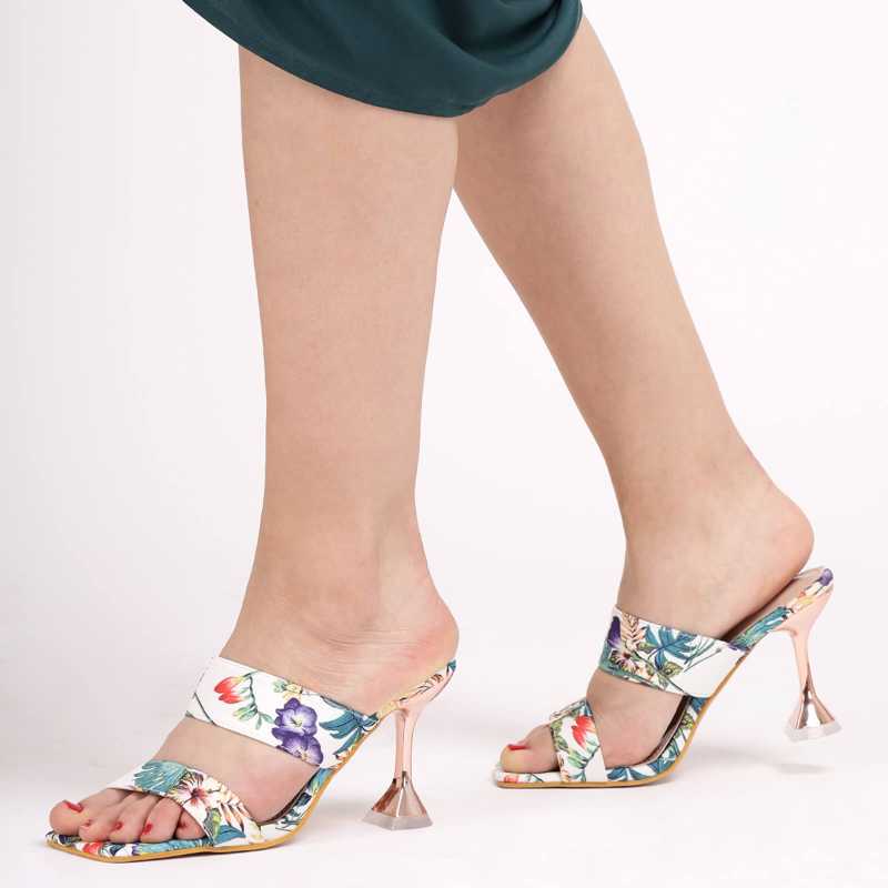 Bianca Floral Pyramid Heels 1022 - Escaro Royale