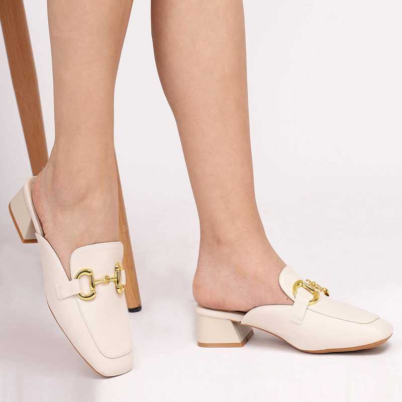 Luisa Luxury Horsebit Nude Mules 1022 - Escaro Royale