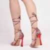 Nelly Floral Strappy Pumps High Heels 1022 - Escaro Royale
