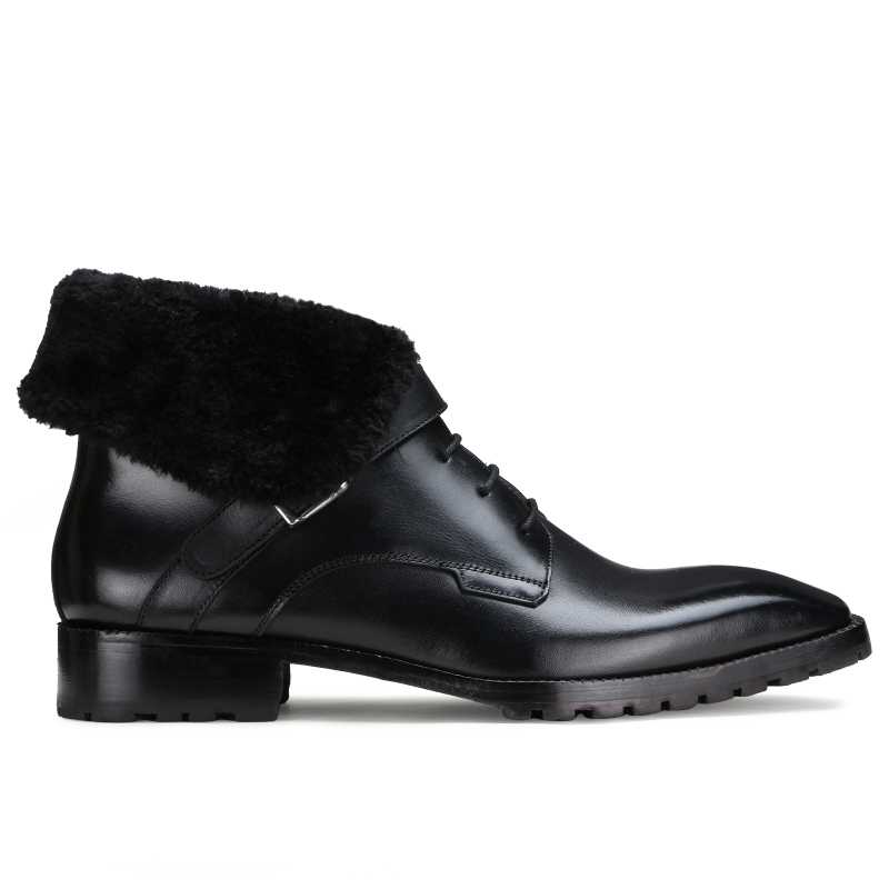 Stalwart Black Designer Fur Boots - Escaro Royale