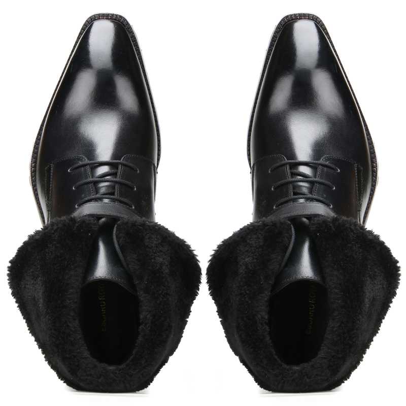 Stalwart Black Designer Fur Boots - Escaro Royale