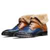 Stalwart Tanblue Designer Fur Boots - Escaro Royale