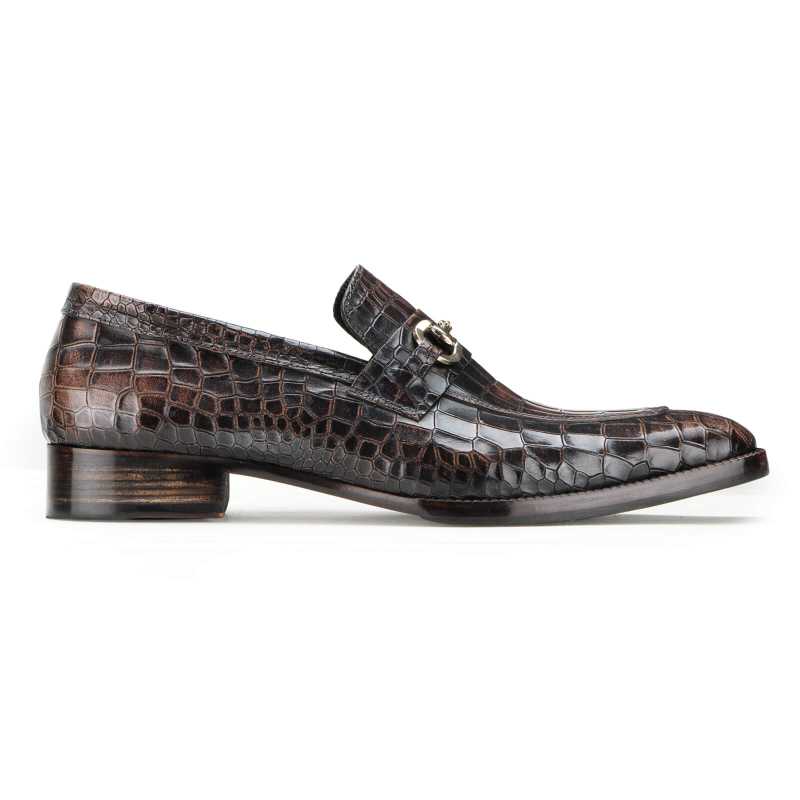 Garett Textured Horsebit Slipons in Black - Escaro Royale