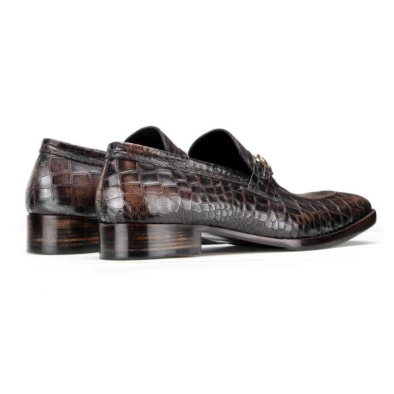 Garett Textured Horsebit Slipons in Black - Escaro Royale