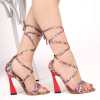 Nelly Floral Strappy Pumps High Heels 1022 - Escaro Royale