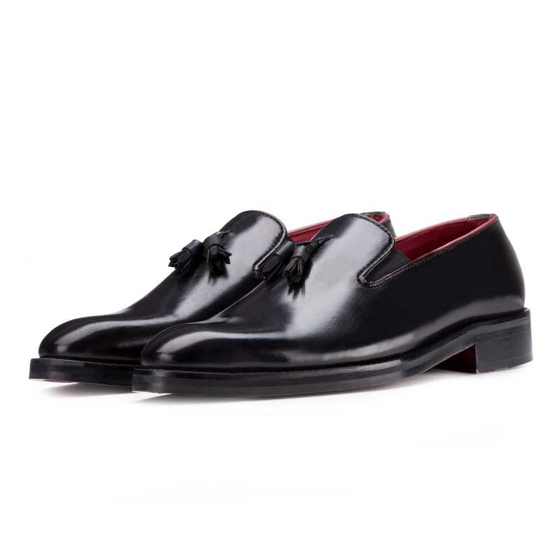 Designer Black Tassel Loafer - Escaro Royale