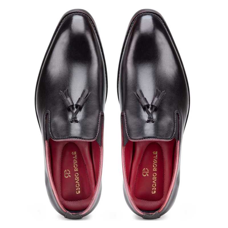 Designer Black Tassel Loafer - Escaro Royale