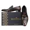Garett Textured Horsebit Slipons in Black - Escaro Royale