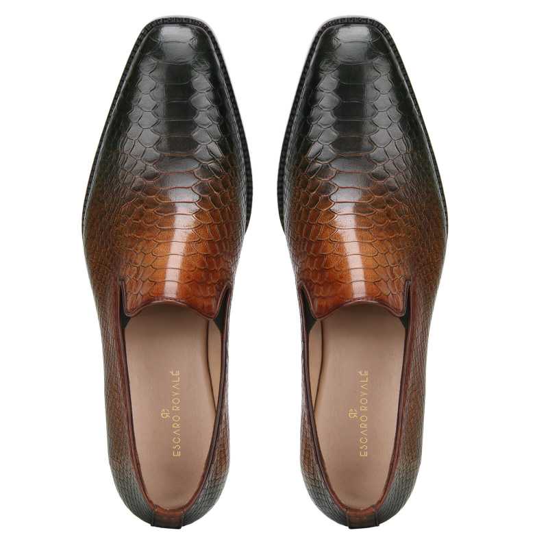 Silica Textured Slipons in Olive Tan - Escaro Royale