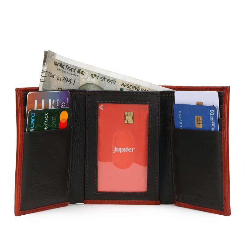 The ZURICH Hand-Tooled Leather Tri-Fold Wallet - Escaro Royale