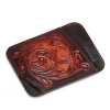The ATHENS Hand-Tooled Leather Cash Card Holder IN Brown - Escaro Royale