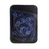 The ATHENS Hand-Tooled Leather Cash Card Holder in Blue - Escaro Royale