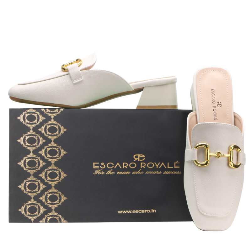 Luisa Luxury Horsebit Nude Mules 1022 - Escaro Royale