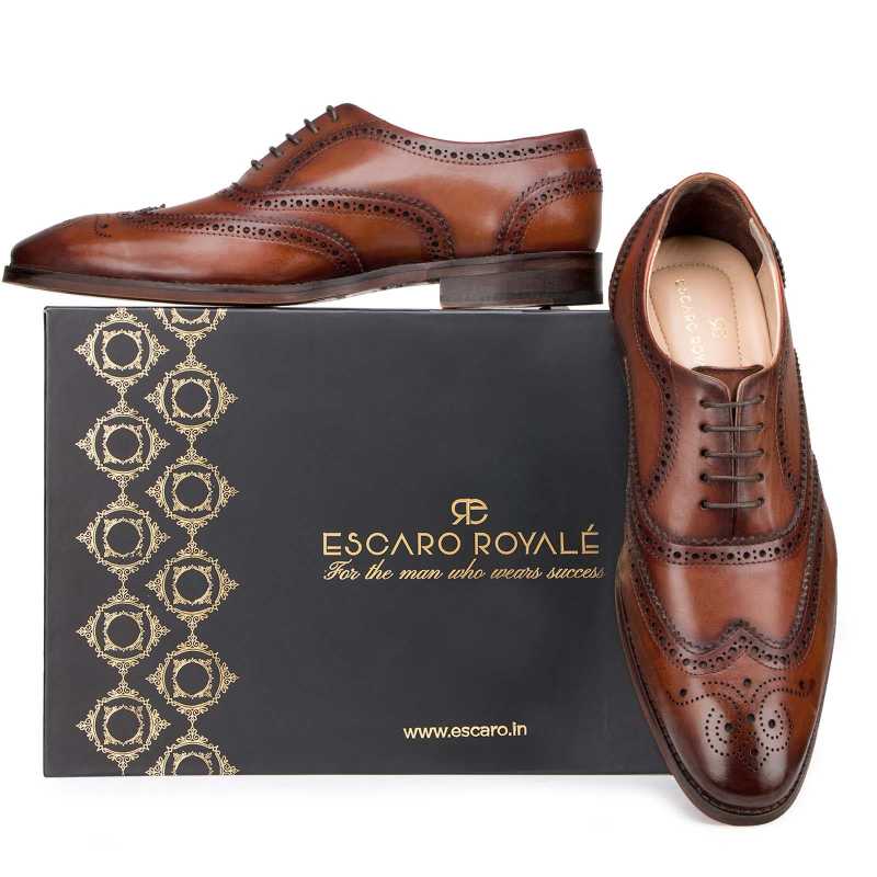Brown Wingtip Brogue - Escaro Royale