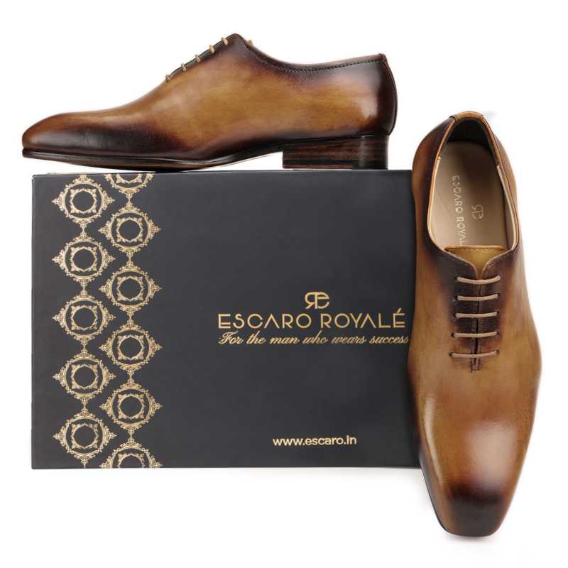 The Leonardo Wholecut Oxford in Tan - Escaro Royale