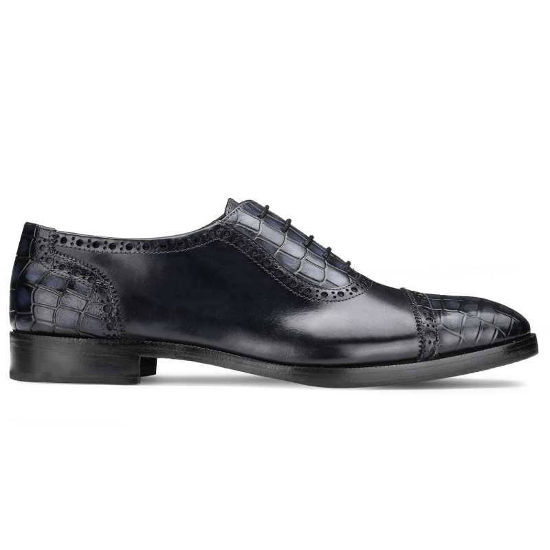The Colombus Toecap Oxford in Blue - Escaro Royale