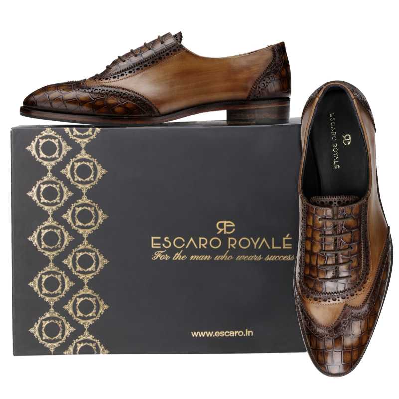 The Magellan Oxford in Tan - Escaro Royale