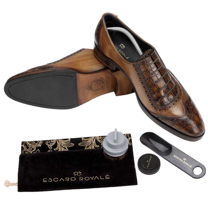 The Magellan Oxford in Tan - Escaro Royale