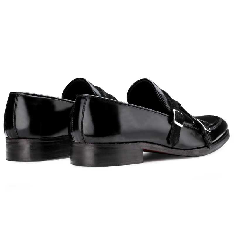 The Erikson Double Monk Designer Slip On in Black - Escaro Royale