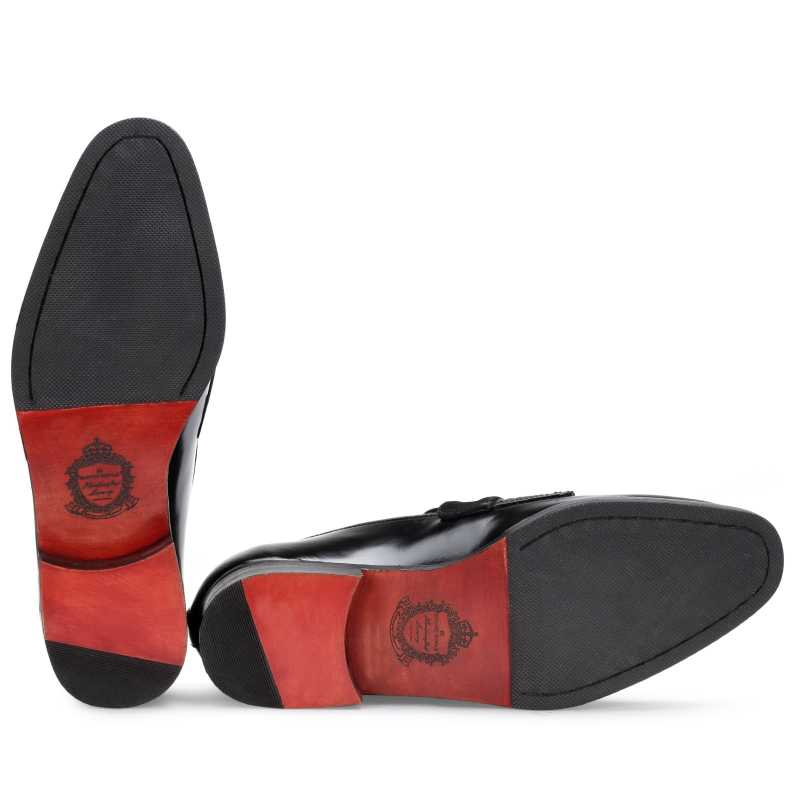 The Erikson Double Monk Designer Slip On in Black - Escaro Royale