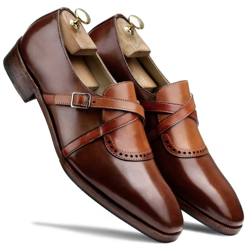 The Drake Cross Monk in Brown Tan - Escaro Royale