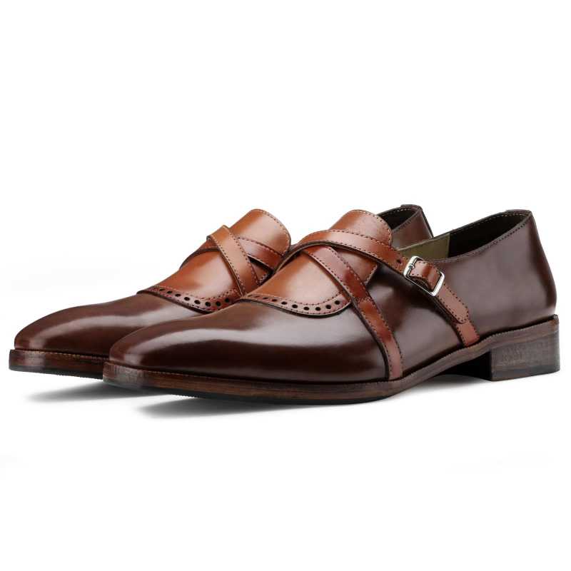 The Drake Cross Monk in Brown Tan - Escaro Royale