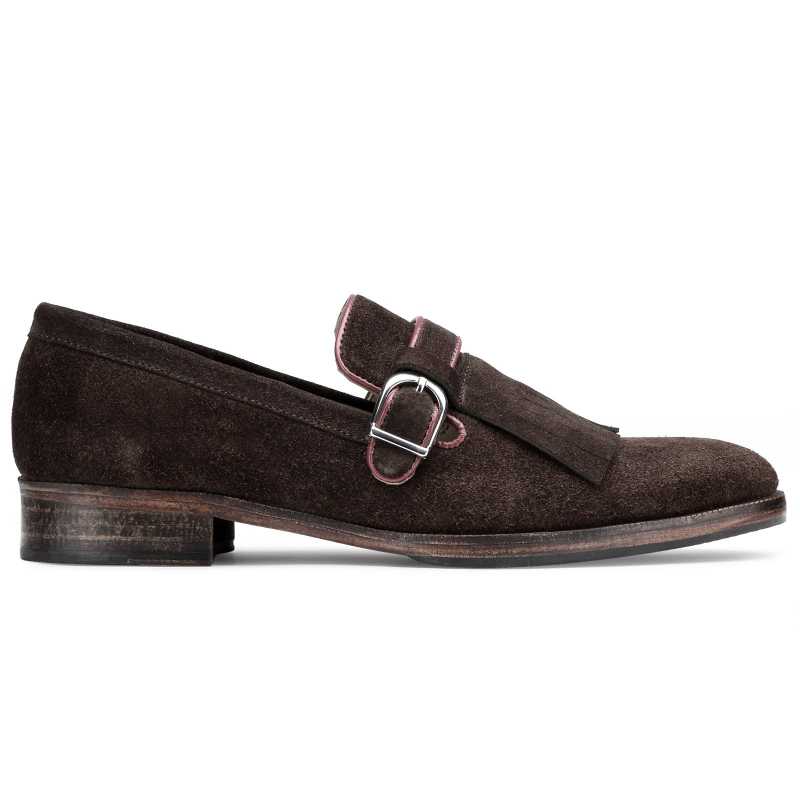 The Edmund Kiltie Monkstrap in Brown Suede - Escaro Royale