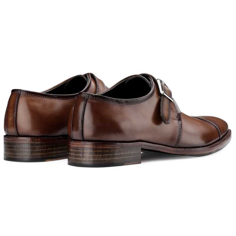 The Henry Toecap Monkstrap in Cognac - Escaro Royale