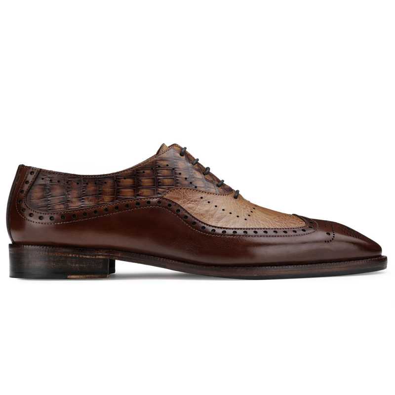The Cabot Tripple Textured Oxford in Brown Tan - Escaro Royale