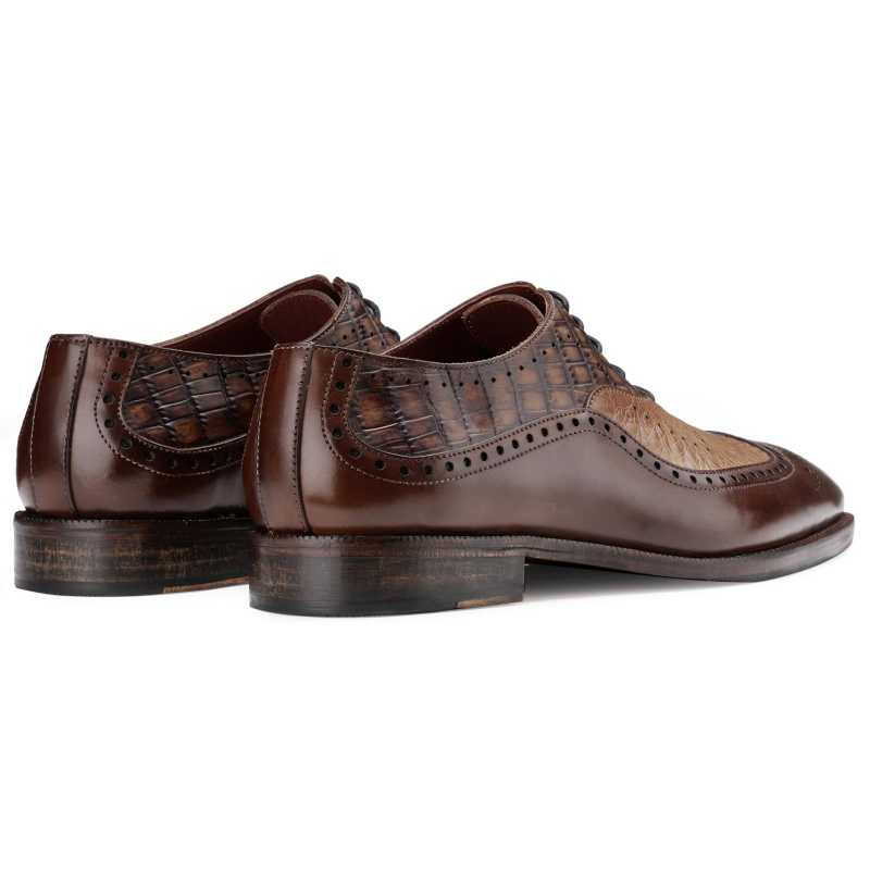 The Cabot Tripple Textured Oxford in Brown Tan - Escaro Royale