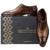The Cabot Tripple Textured Oxford in Brown Tan - Escaro Royale