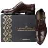 The Livingstone Medallion Toe Oxford in Dark Brown - Escaro Royale